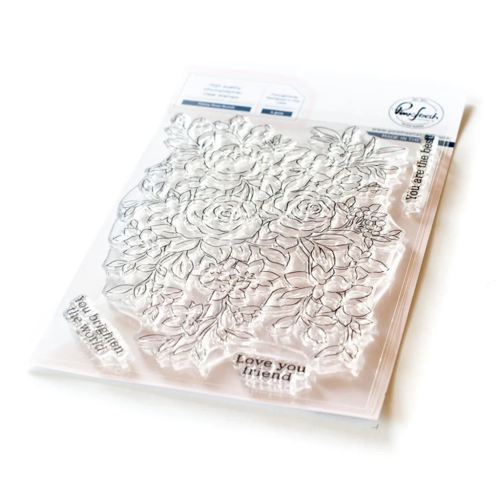 Pinkfresh Studio 4"x6" Clear Stamp Set- Fancy Rose Bunch 1 Pinkfresh Studio 4"x6" Clear Stamp Set- Fancy Rose Bunch