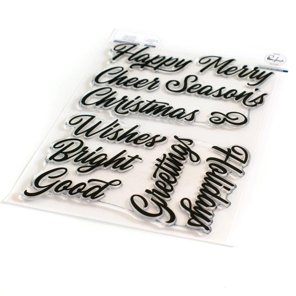 Pinkfresh Studio Clear Stamp Set 6"X8" - Brushed Sentiments Holiday 1 Pinkfresh Studio Clear Stamp Set 6"X8" - Brushed Sentiments Holiday