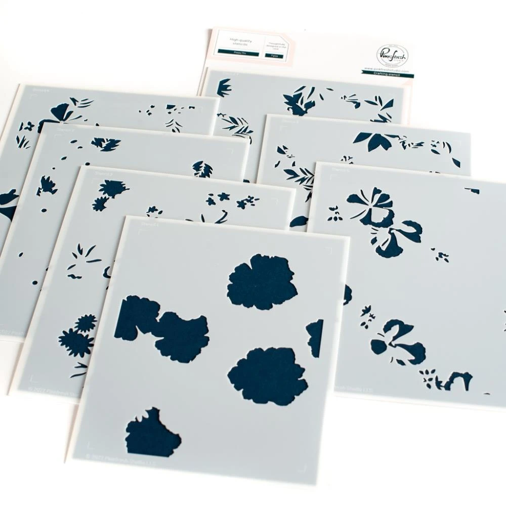 Pinkfresh Studio Stencils - Poppy Mix Layering 1 Pinkfresh Studio Stencils - Poppy Mix Layering