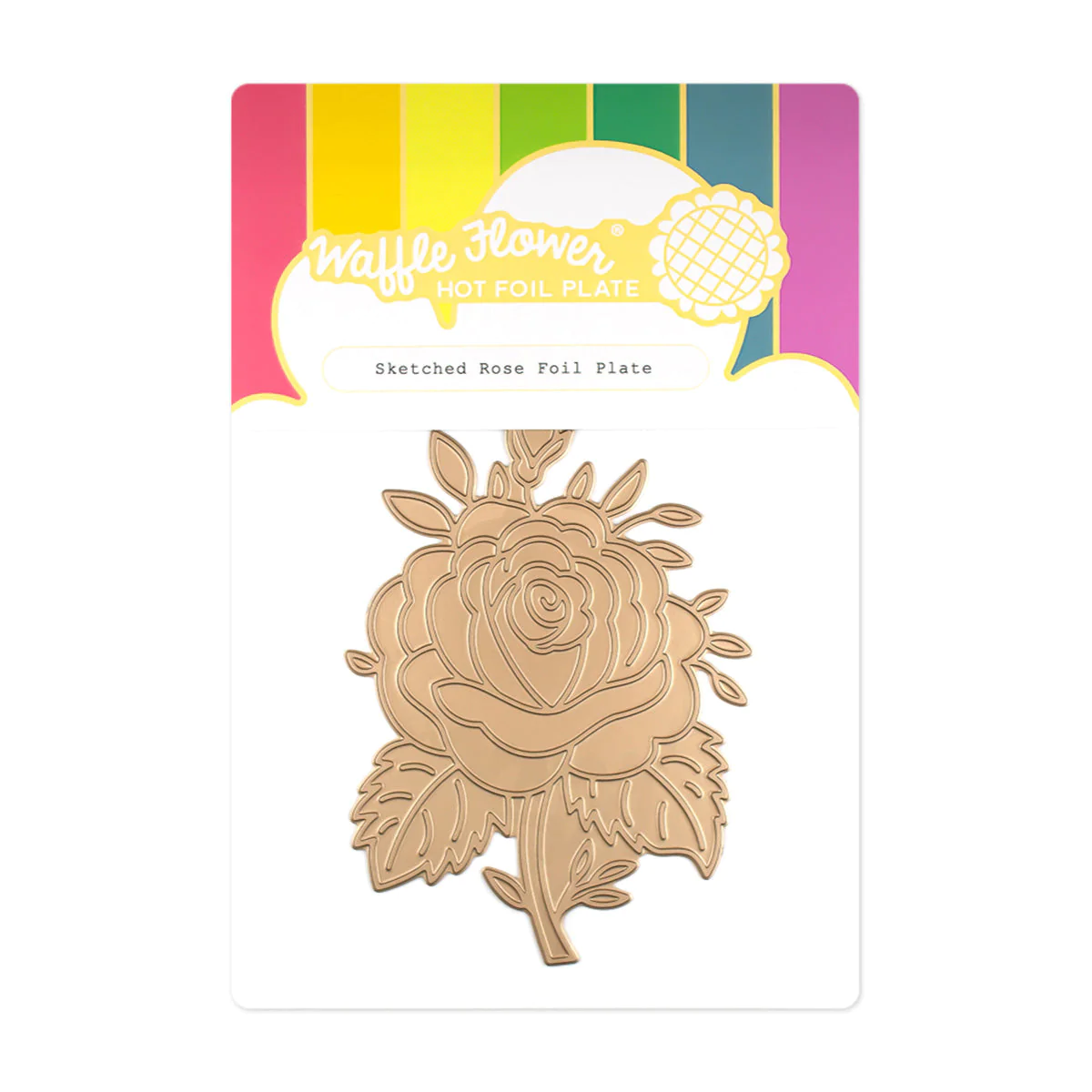 Waffle Flower - Sketched Rose Foil Plate 1 Waffle Flower - Sketched Rose Foil Plate