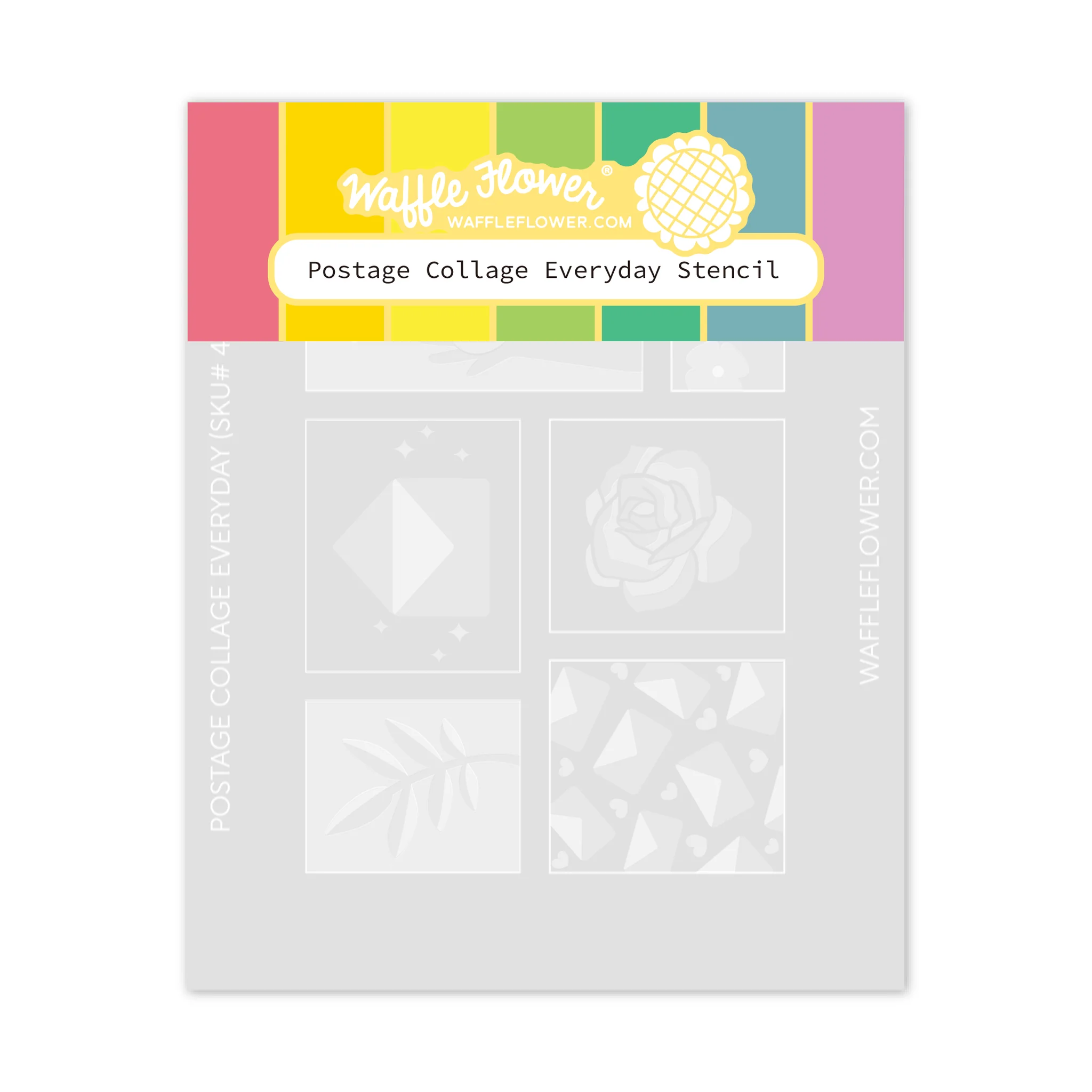 Waffle Flower - Postage Collage Everyday Stencil 1 Waffle Flower - Postage Collage Everyday Stencil