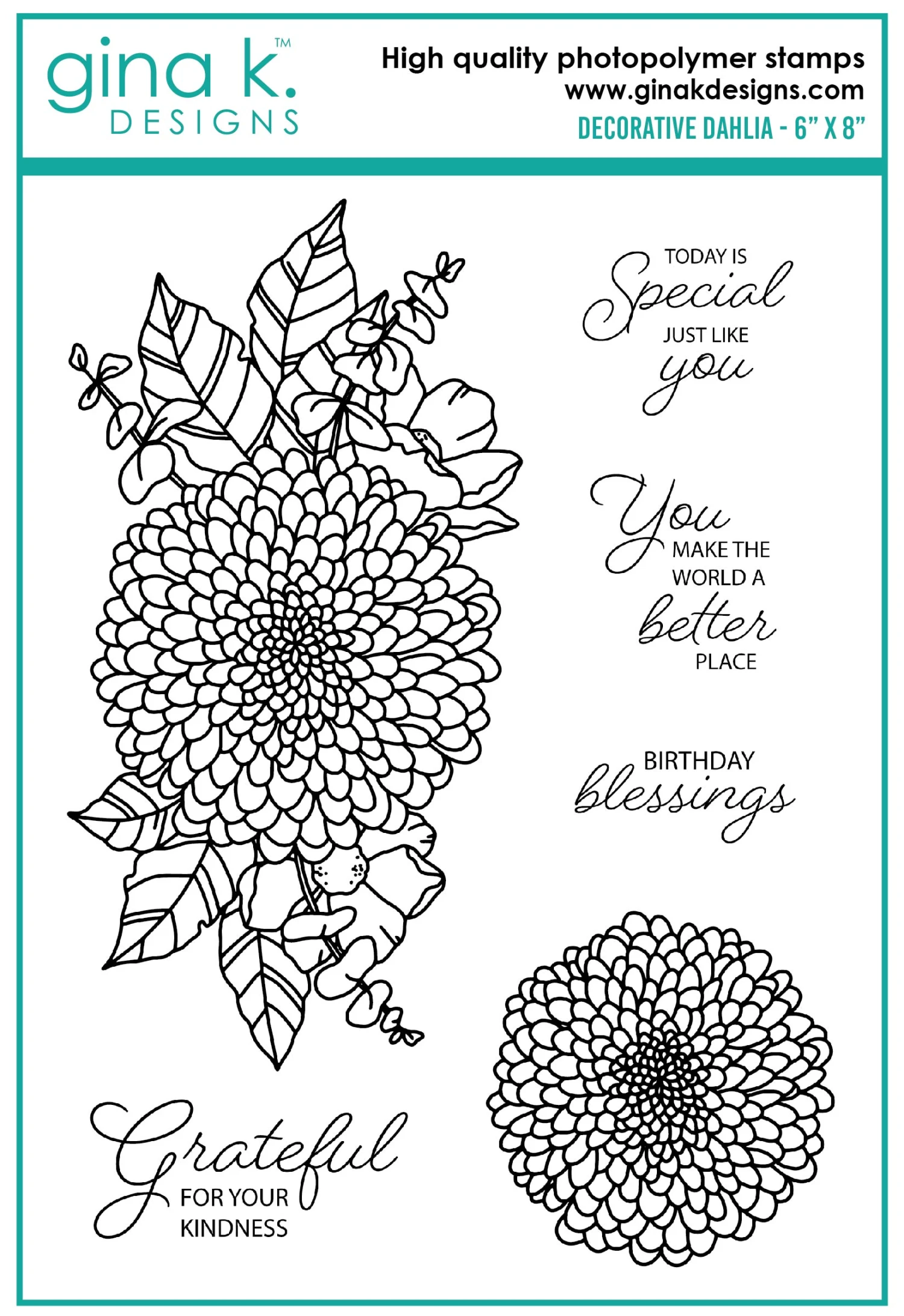 Gina K Designs - STAMPS- Decorative Dahlia 1 Gina K Designs - STAMPS- Decorative Dahlia