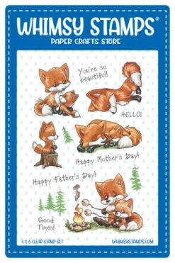 Whimsy Stamps - Fox Family Clear Stamps