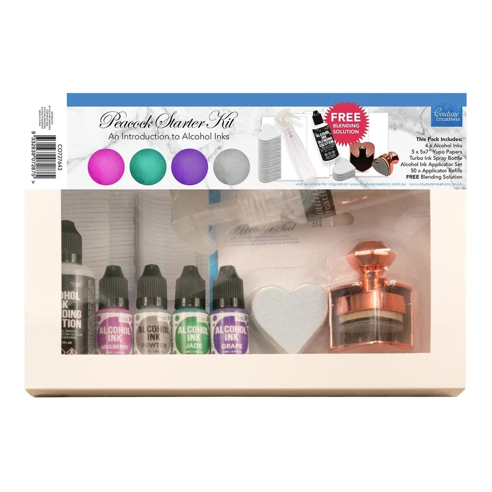 Couture Creations Peacock Alcohol Ink Starter Kit 1 Couture Creations Peacock Alcohol Ink Starter Kit