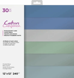 Crafter's Companion Frosted Blues 12x12 Inch Pearlescent Card Pack