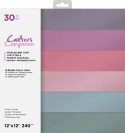 Crafter's Companion Spring Sorbet 12x12 Inch Pearlescent Card Pack