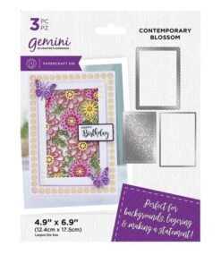 Gemini - Deep Border Contemporary Blossom Create-a-Card Dies