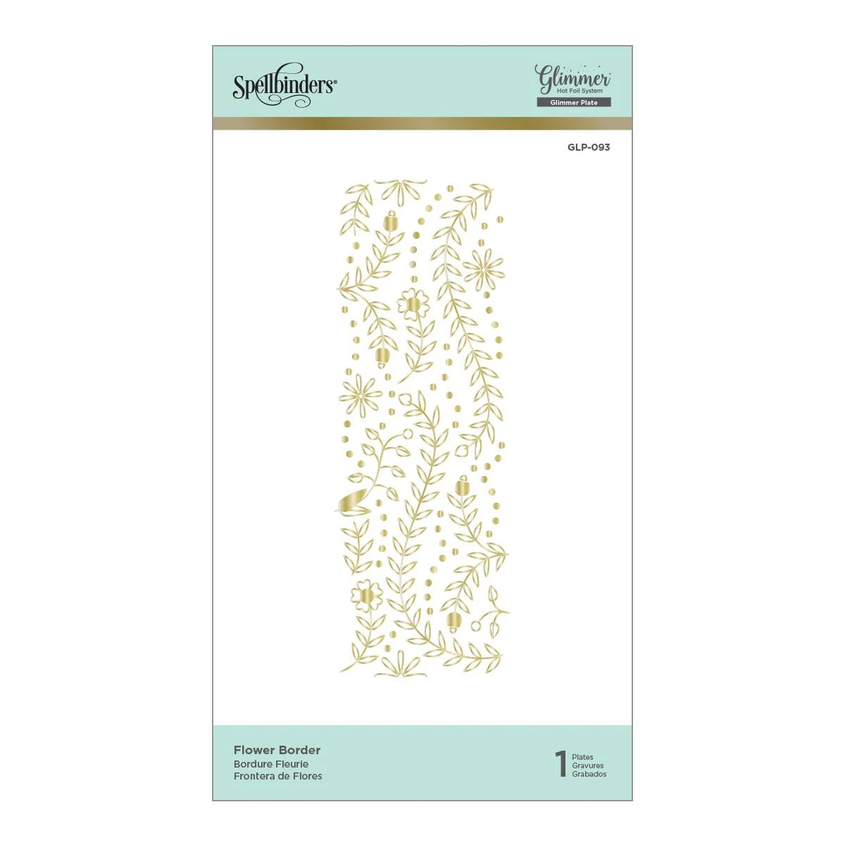 Spellbinders Glimmer Plate Flower Border - Hot Foil Plate 1 Spellbinders Glimmer Plate Flower Border - Hot Foil Plate