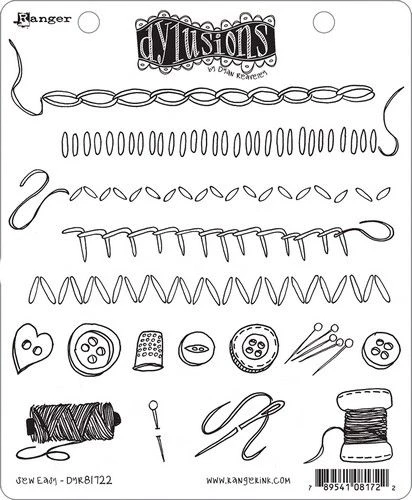 Ranger Dylusions Cling Stamp Set Sew Easy 1 Ranger Dylusions Cling Stamp Set Sew Easy