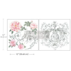 Re-Design With Prima - Odeur De Rose 12x12 Inch Maxi Transfers (2pcs)