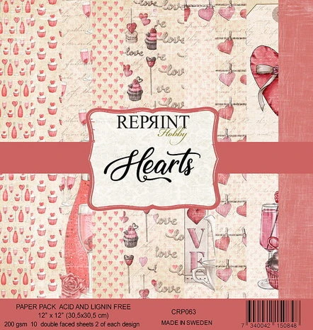 Reprint - Hearts 12x12 Inch Paper Pack 1 Reprint - Hearts 12x12 Inch Paper Pack