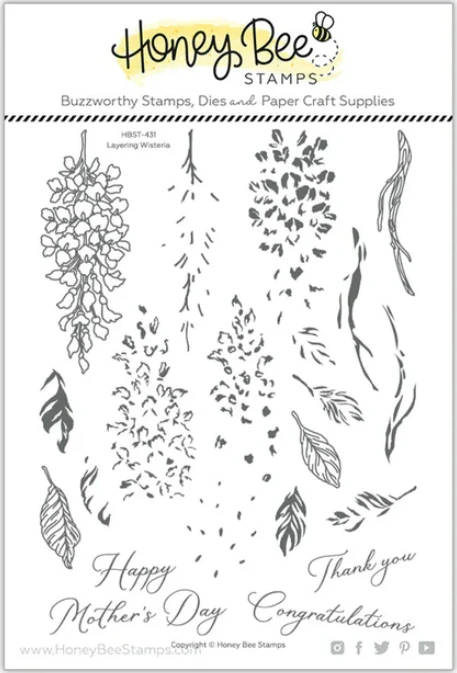 Honey Bee - Layering Wisteria - 6x8 Stamp Set 1 Honey Bee - Layering Wisteria - 6x8 Stamp Set