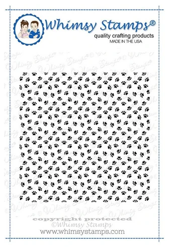 Whimsy Stamps - Puppy Paws Background Rubber Cling Stamp 1 Whimsy Stamps - Puppy Paws Background Rubber Cling Stamp