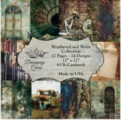 Decoupage Queen - Weathered And Worn Scrapbook Set - 12" X 12"