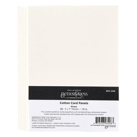 Spellbinders -BetterPress - BetterPress Cotton Card Panels 5x7 Inch Bisque (25pcs) 1 Spellbinders -BetterPress - BetterPress Cotton Card Panels 5x7 Inch Bisque (25pcs)