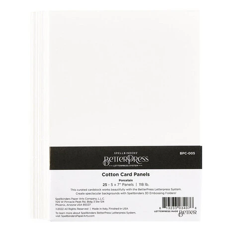 Spellbinders -BetterPress - BetterPress Cotton Card Panels 5x7 Inch Porcelain (25pcs) 1 Spellbinders -BetterPress - BetterPress Cotton Card Panels 5x7 Inch Porcelain (25pcs)