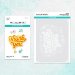 Spellbinders - Floral Thank You Stencil And Die Bundle