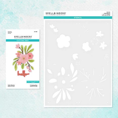 Spellbinders - Hello Blooms Stencil & Die Bundle 1 Spellbinders - Hello Blooms Stencil & Die Bundle