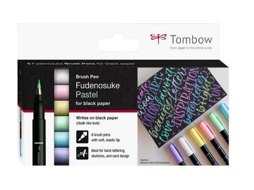 Tombow® Tombow Brush Pen Fudenosuke Soft-pastell Für Schwarzes Papier 6 St 1 Tombow® Tombow Brush Pen Fudenosuke Soft-pastell Für Schwarzes Papier 6 St